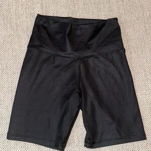 Aerie Shiny Black Biker Shorts